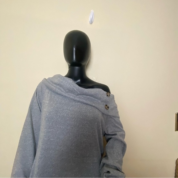 NWOT Derek Heart  Off - Shoulder Gray Sweater Dress  Sz 1X - Picture 5 of 16